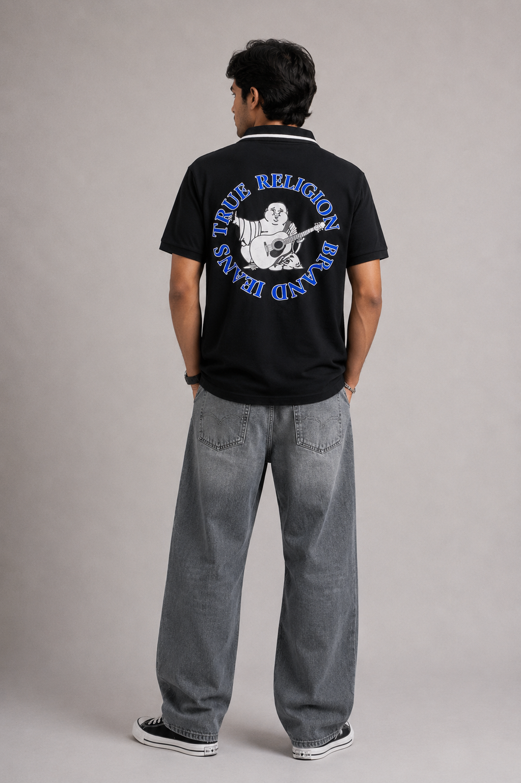 Elite Fold Printed Men’s Buddha Graphic Polo