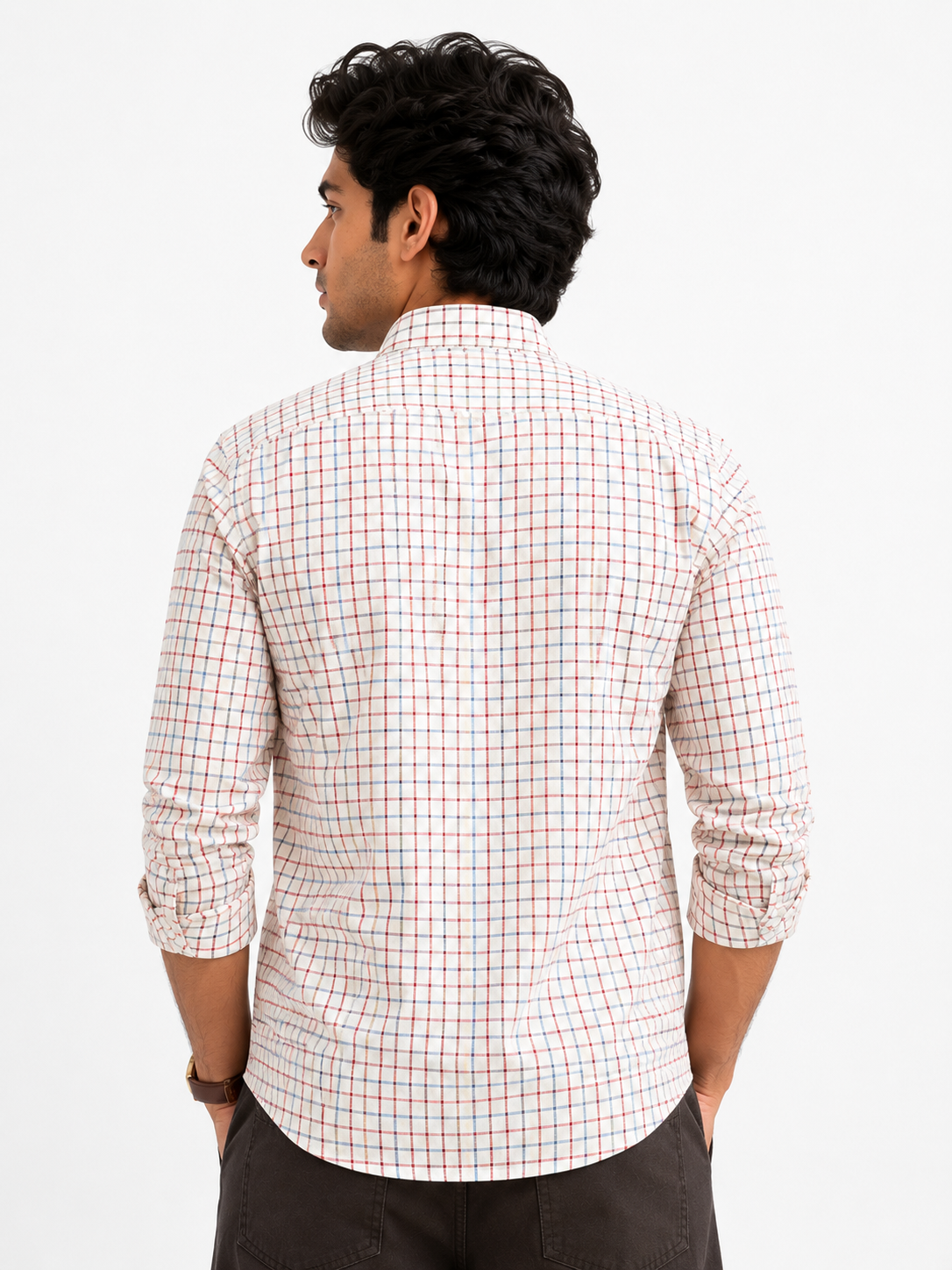Ivory Multi-Check Cotton Shirt