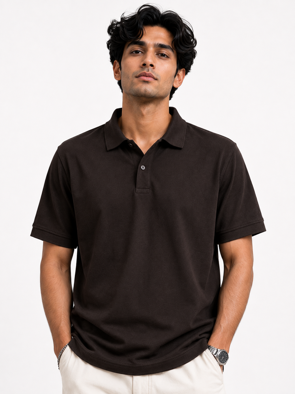 H&M Men's Rust Orange & Navy Buffalo Check Shirt