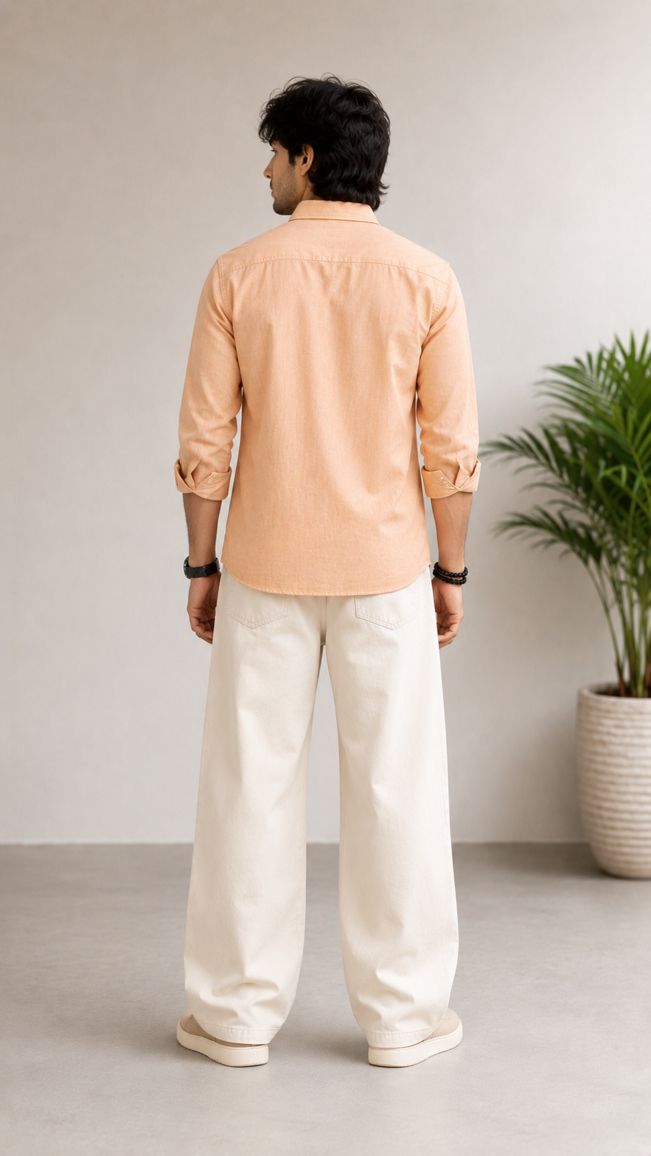 Men’s Sun-Drenched Peach Linen Shirt