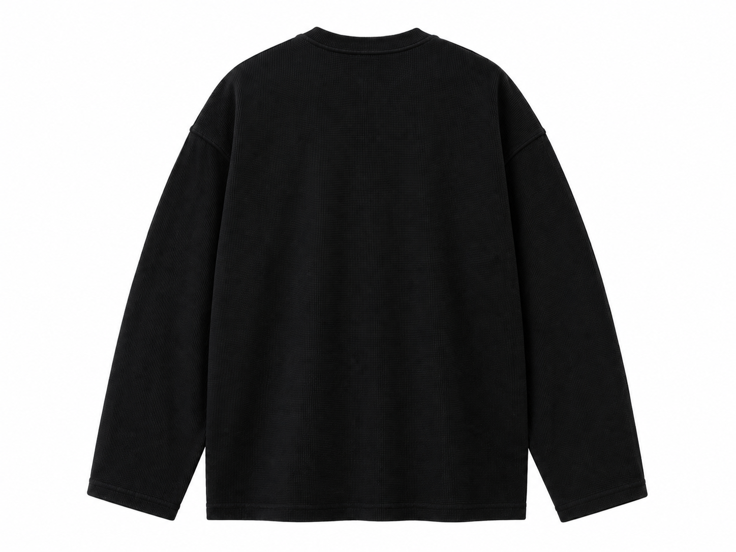 Baggy Embroidered Waffle Knit Tee – Midnight Bloom
