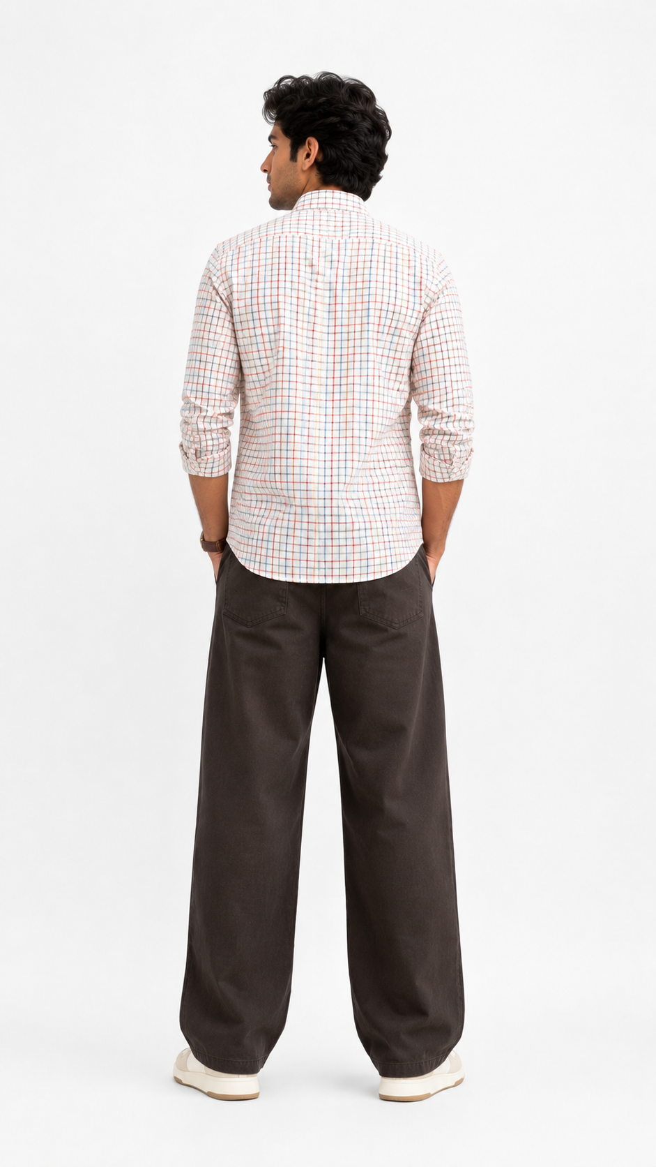 Ivory Multi-Check Cotton Shirt