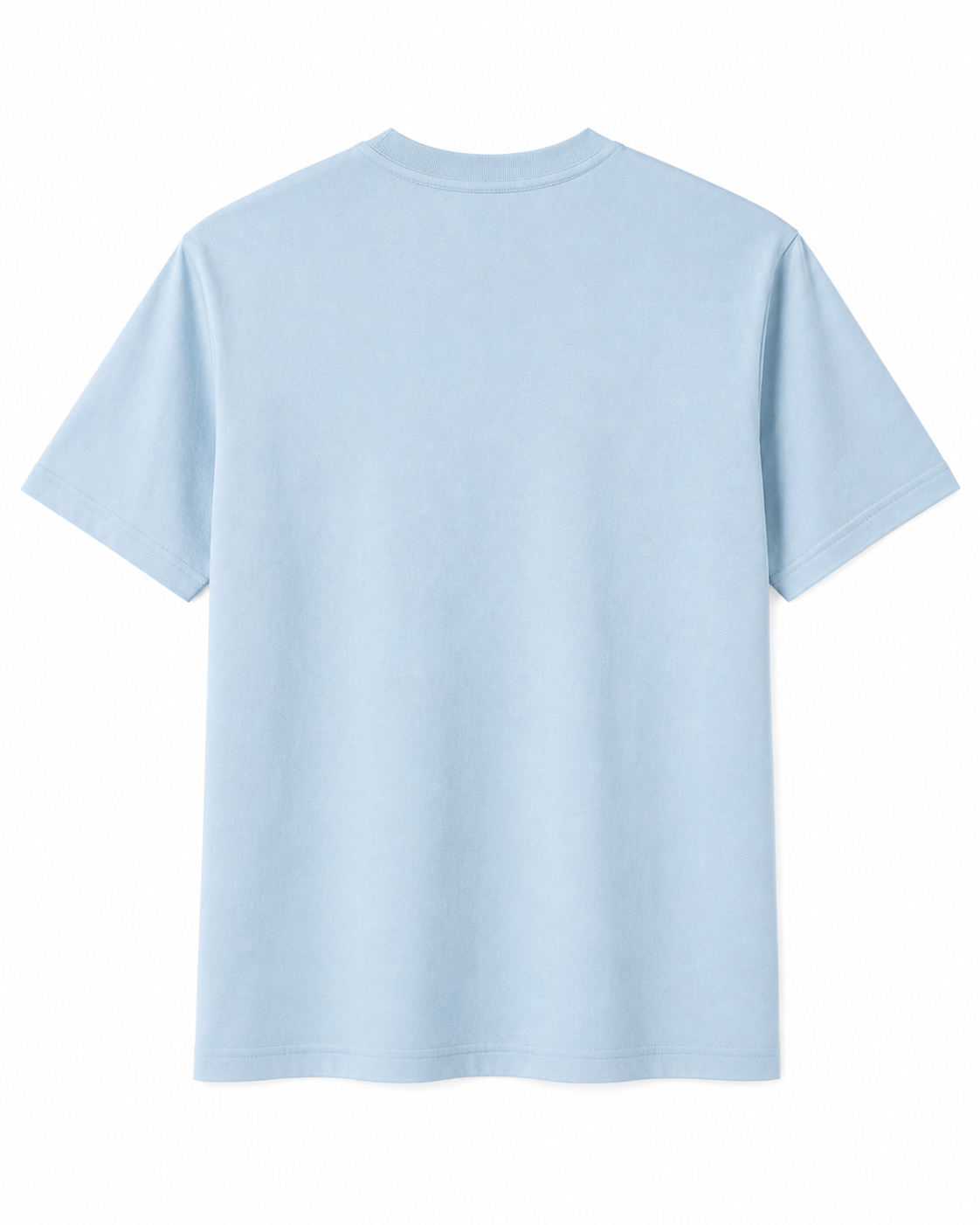 Unisex Embroidery Engraved Stretchable Sky Blue Premium Cotton Tee
