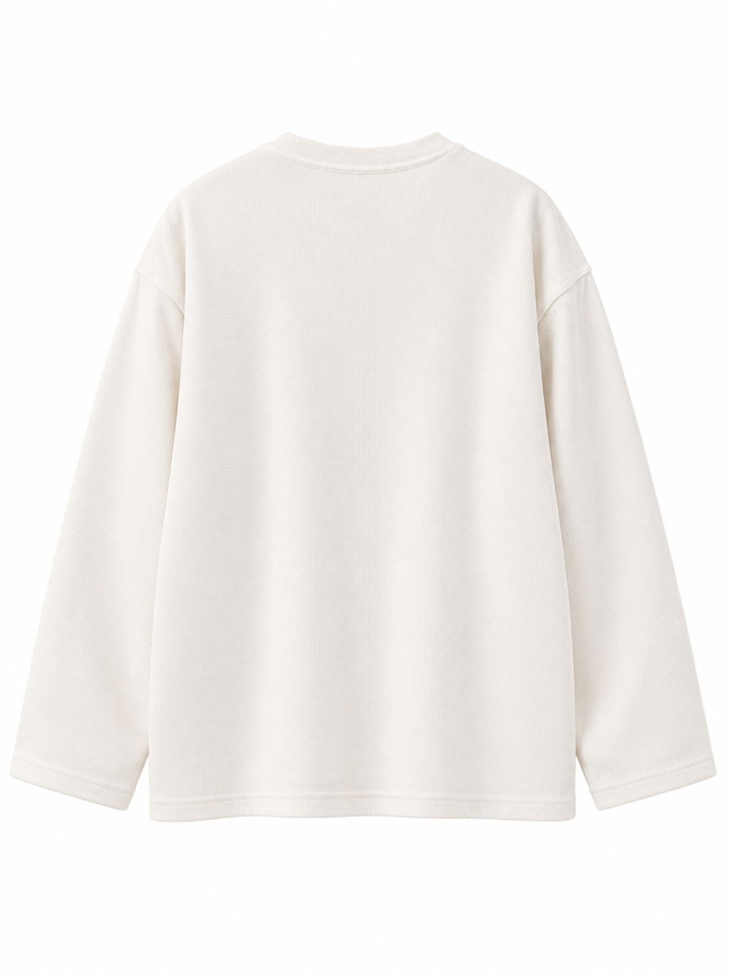 Abstract Graphic Baggy Waffle Tee – Off White