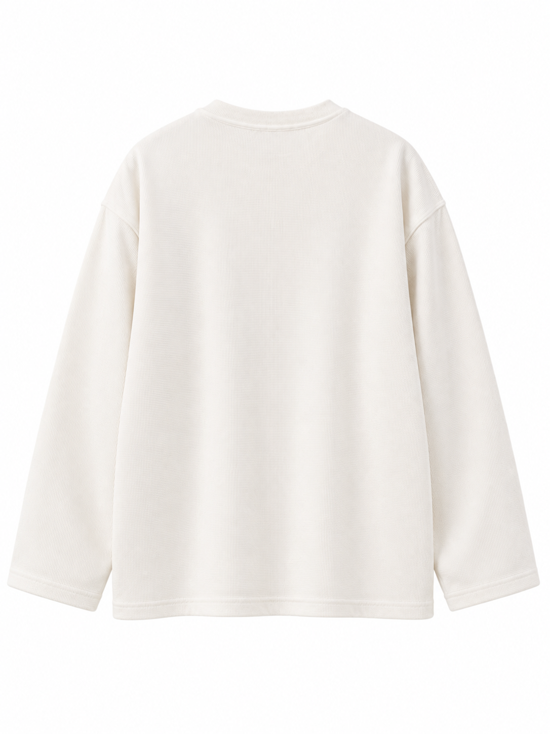 Abstract Graphic Baggy Waffle Tee – Off White