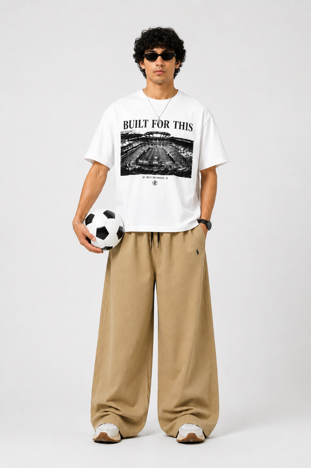 Wide-Leg Utility Lounge Pants – Beige