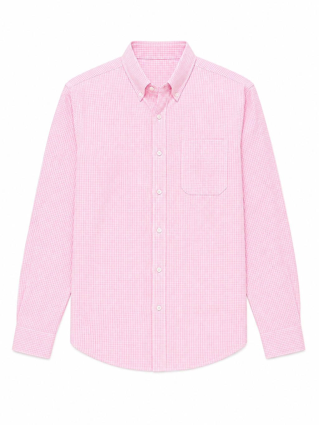 Men’s Classic Light Pink Checked Cotton Shirt