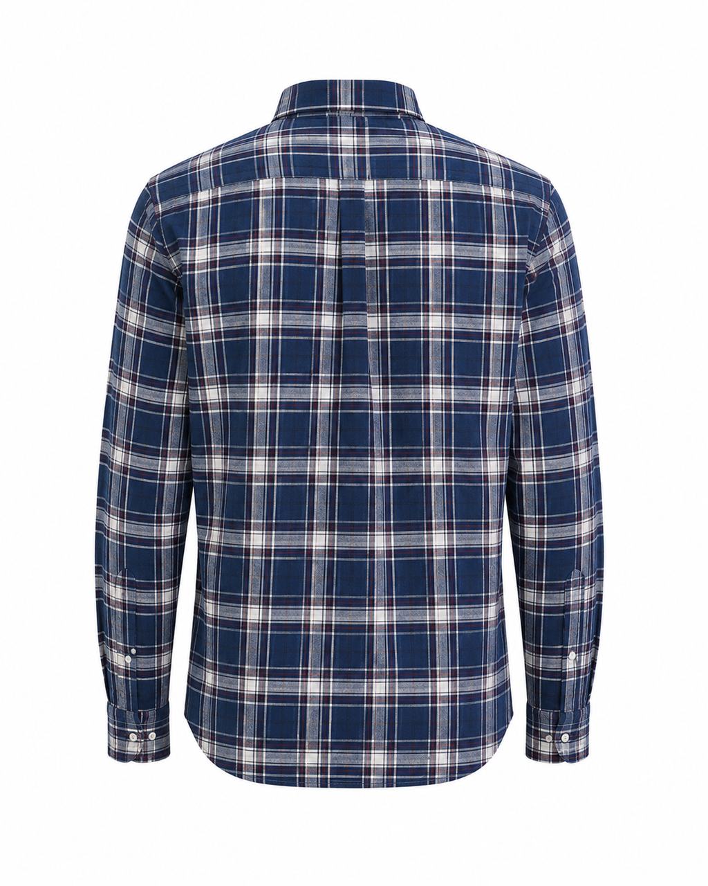 Men's Royal Blue & Off-White Tartan Check Shirt | Long Sleeve Casual Shirt