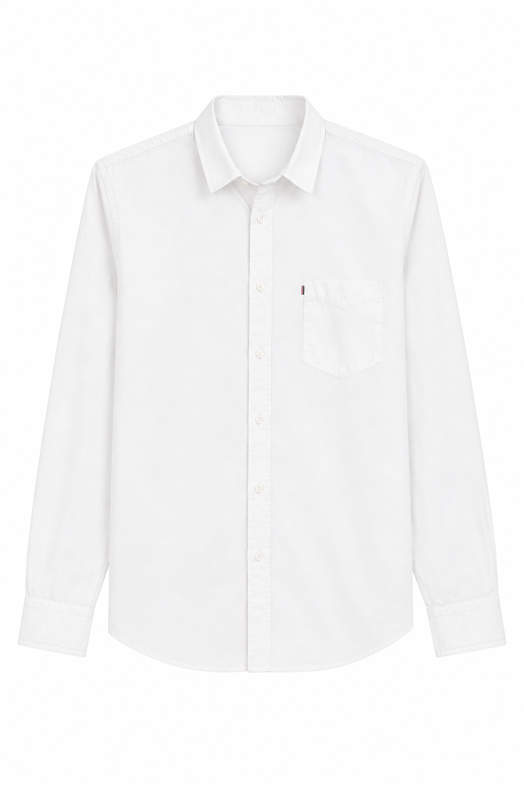 Essential Crisp White Cotton Shirt with Box Pleat