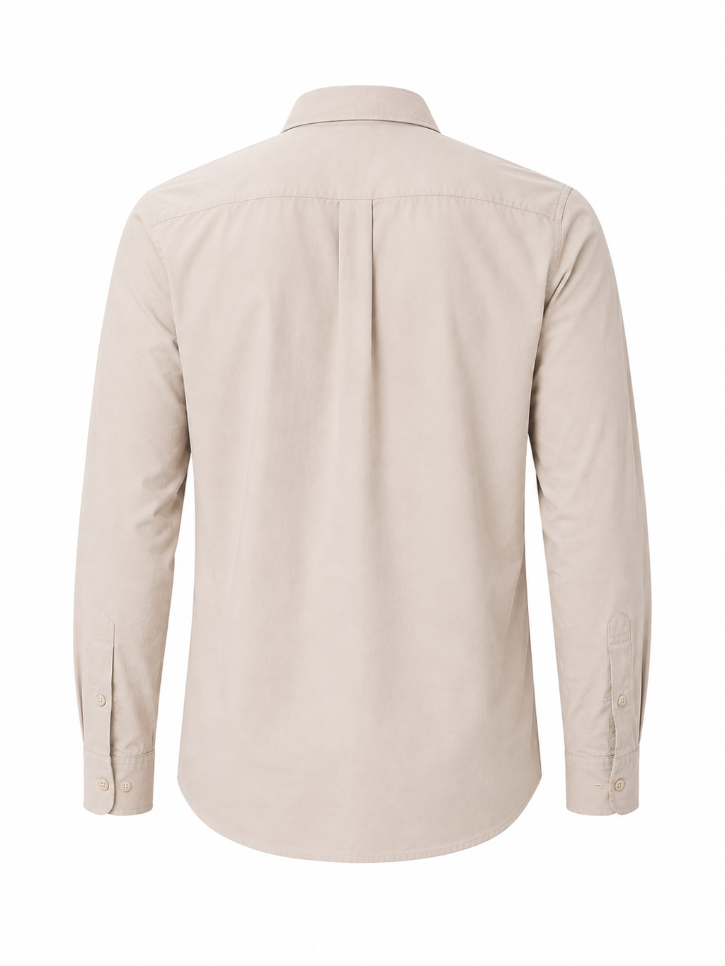 Men's Classic Cotton Long-Sleeve Shirt in Sand