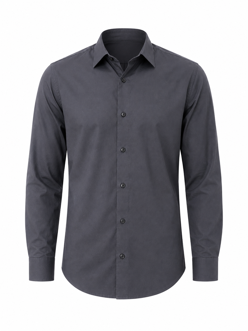 Charcoal Grey Men's Slim-Fit Satin Lycra Stretchable Shirt