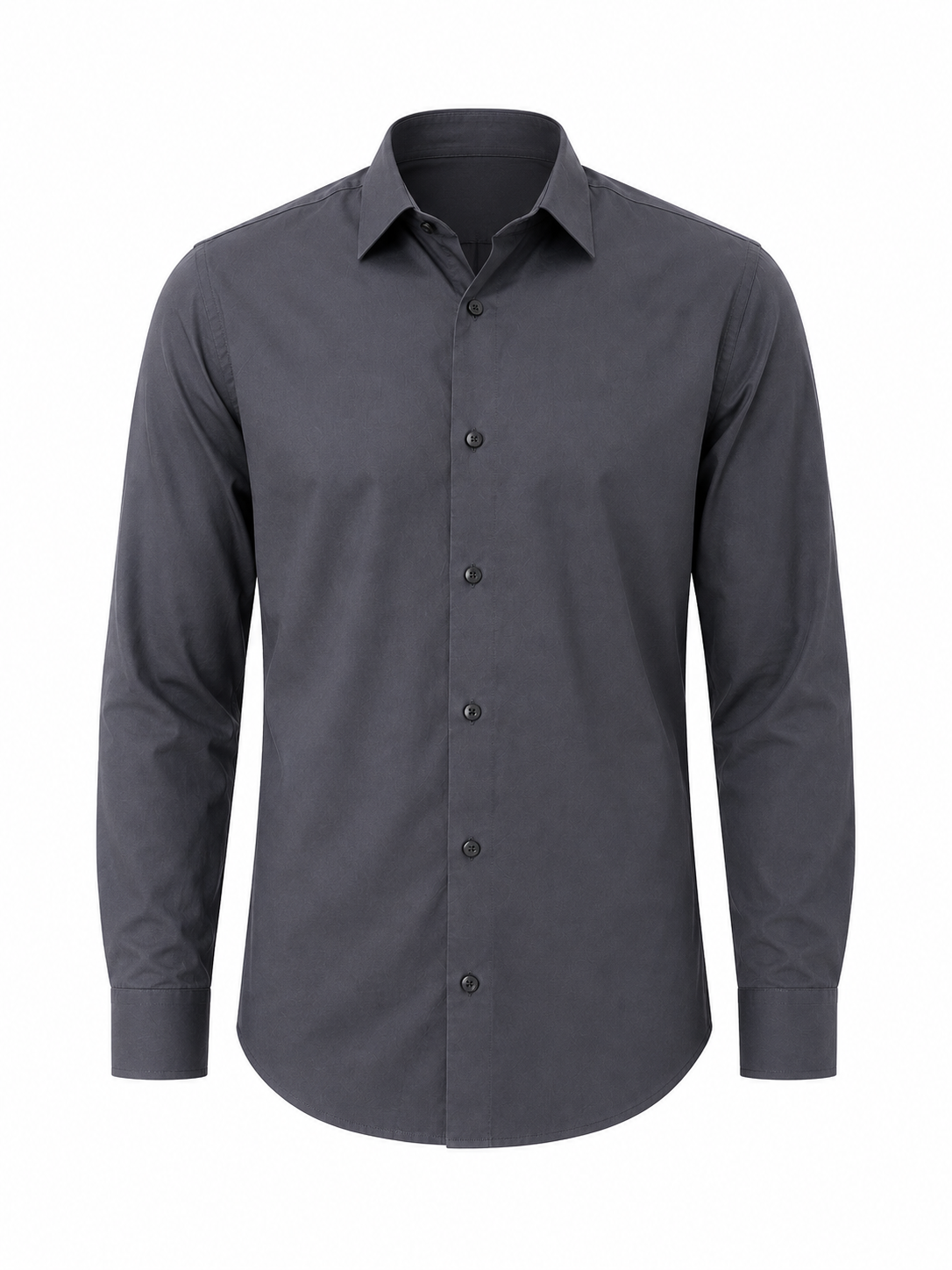 Charcoal Grey Men's Slim-Fit Satin Lycra Stretchable Shirt