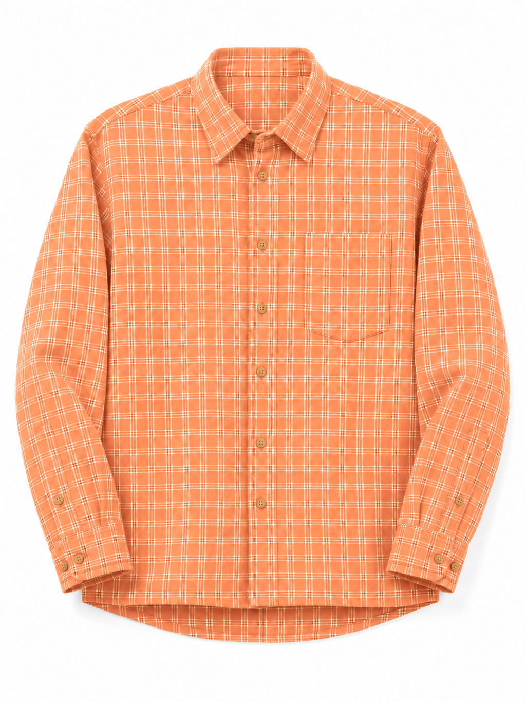 Rustic Rust Cotton Checked Casual Shirt