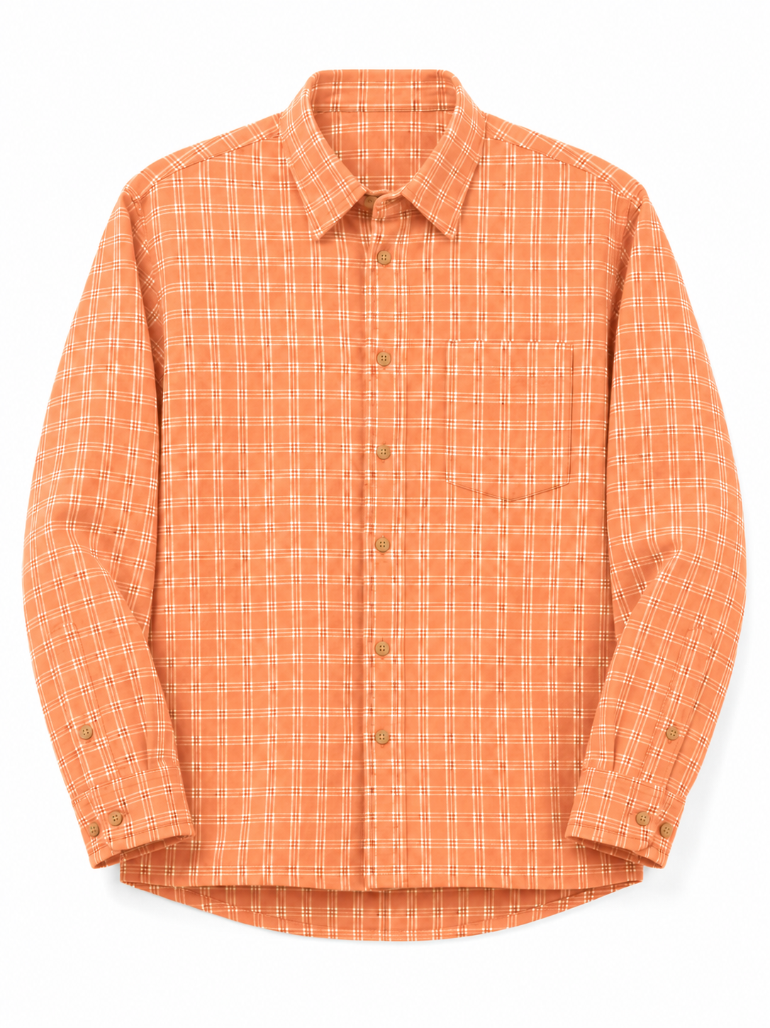 Rustic Rust Cotton Checked Casual Shirt