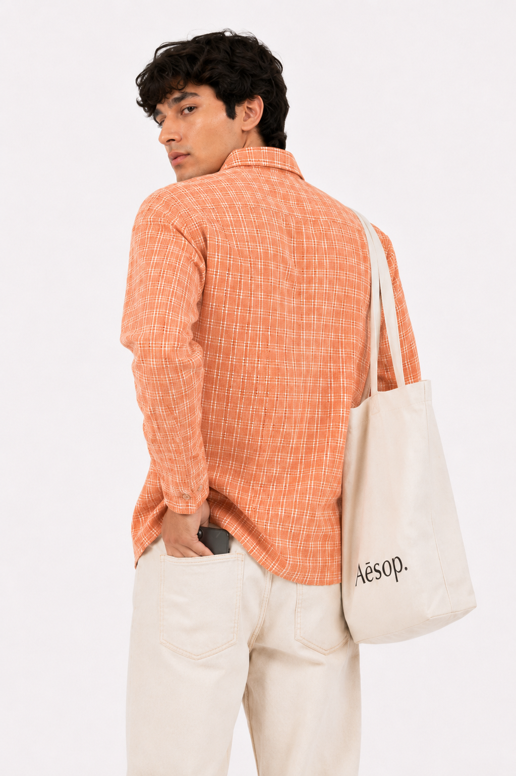 Rustic Rust Cotton Checked Casual Shirt