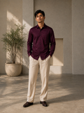 Men’s Dark Magenta Premium Solid Cotton Shirt