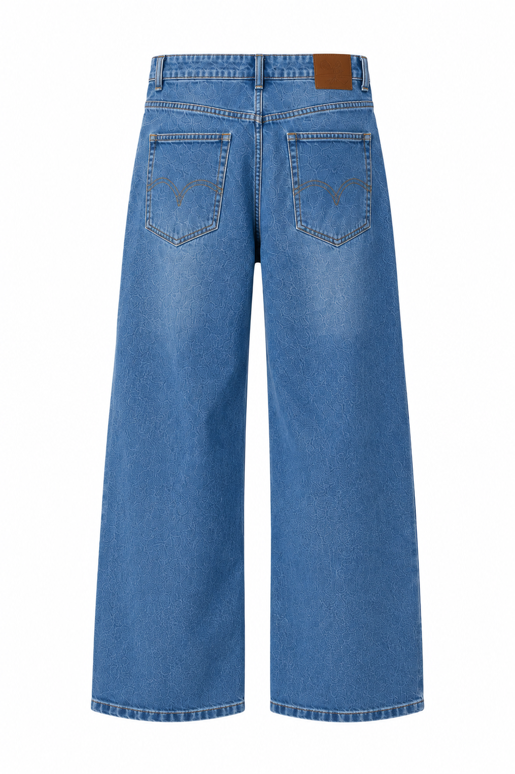 Men’s Light Blue Loose Straight-Fit Denim Jeans
