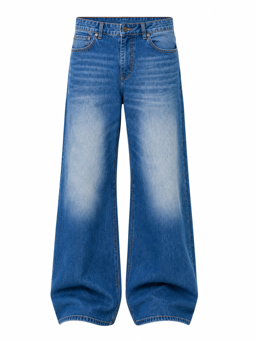 Men's Royal Blue Stretchable Wide-Leg Bootcut Jeans
