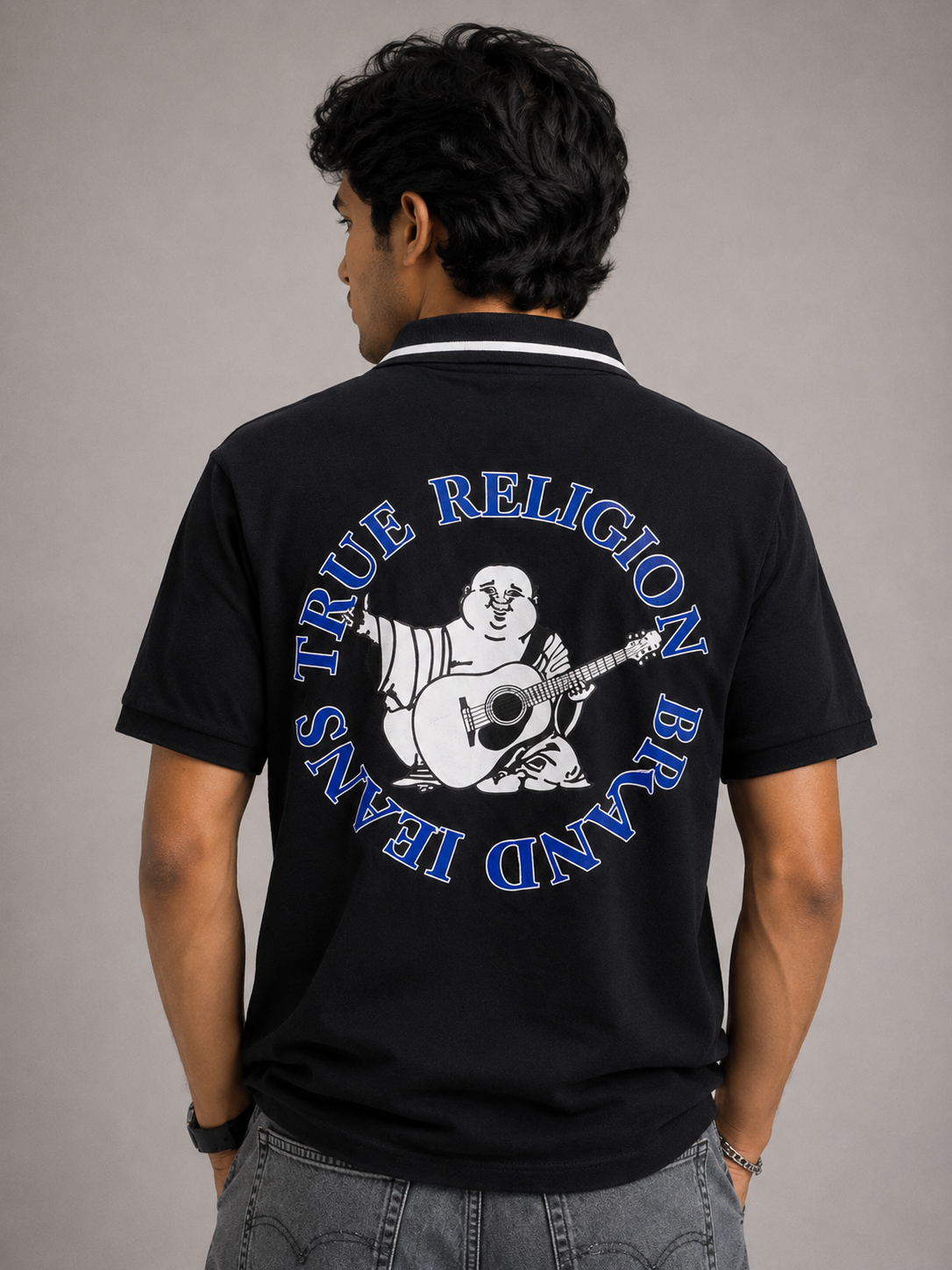 Elite Fold Printed Men’s Buddha Graphic Polo