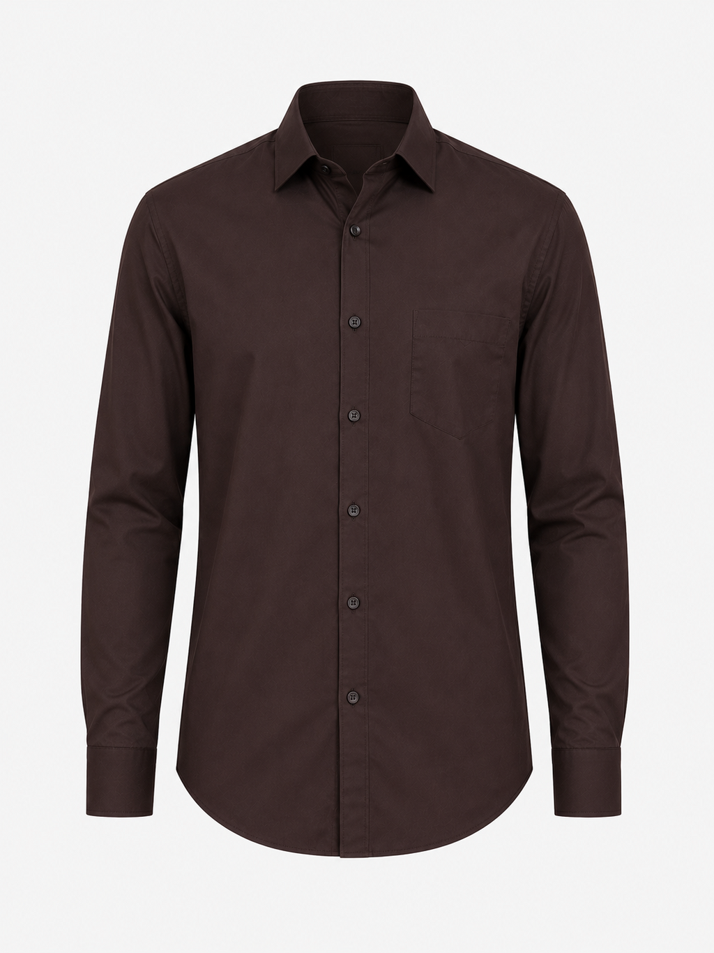 Deep Coffee Brown 100% Cotton Casual Shirt for Men