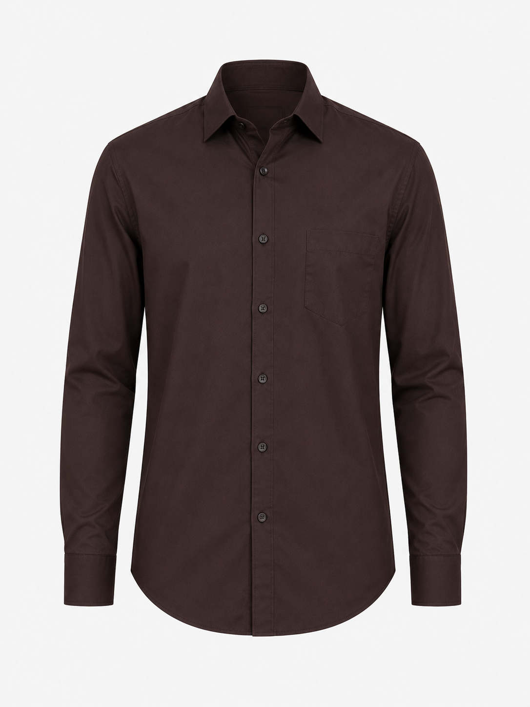 Deep Coffee Brown 100% Cotton Casual Shirt for Men