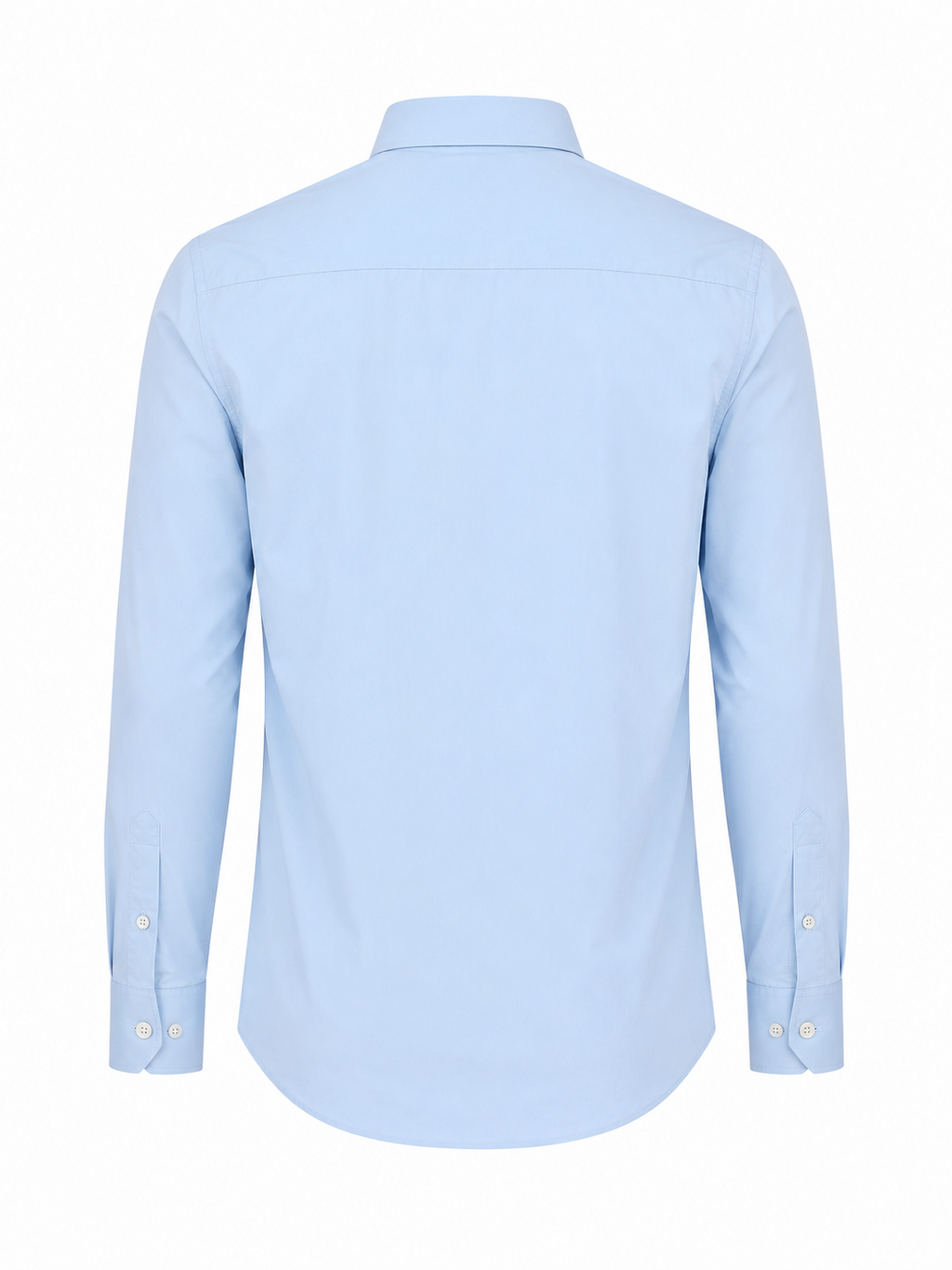 Men's Classic Ice Blue Pure Cotton Long-Sleeve Shirt