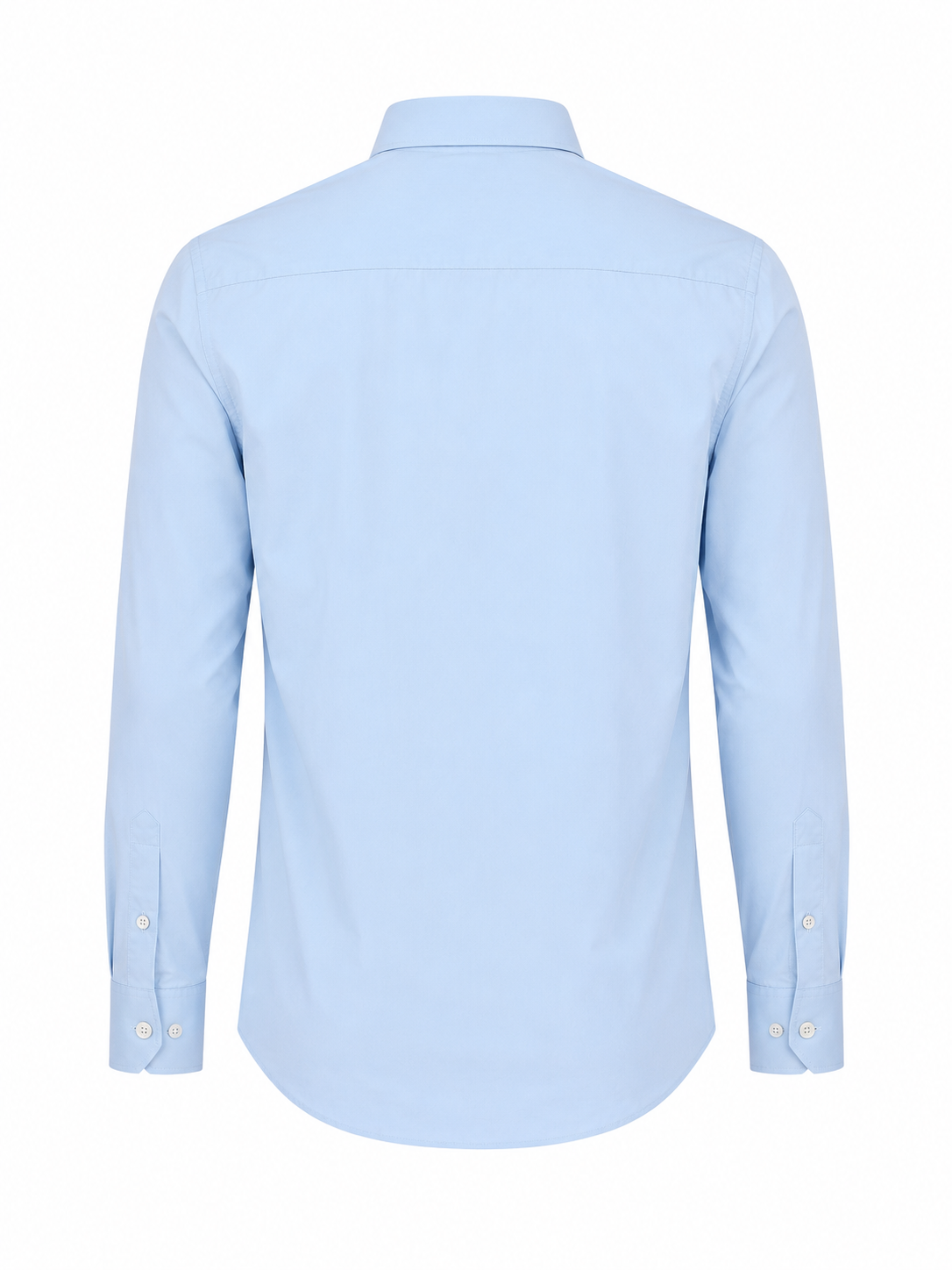 Men's Classic Ice Blue Pure Cotton Long-Sleeve Shirt