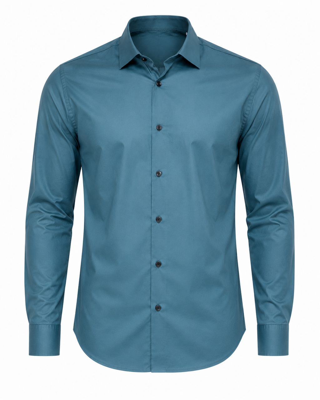 Men's Slim-Fit Satin Lycra Stretchable Shirt in Teal