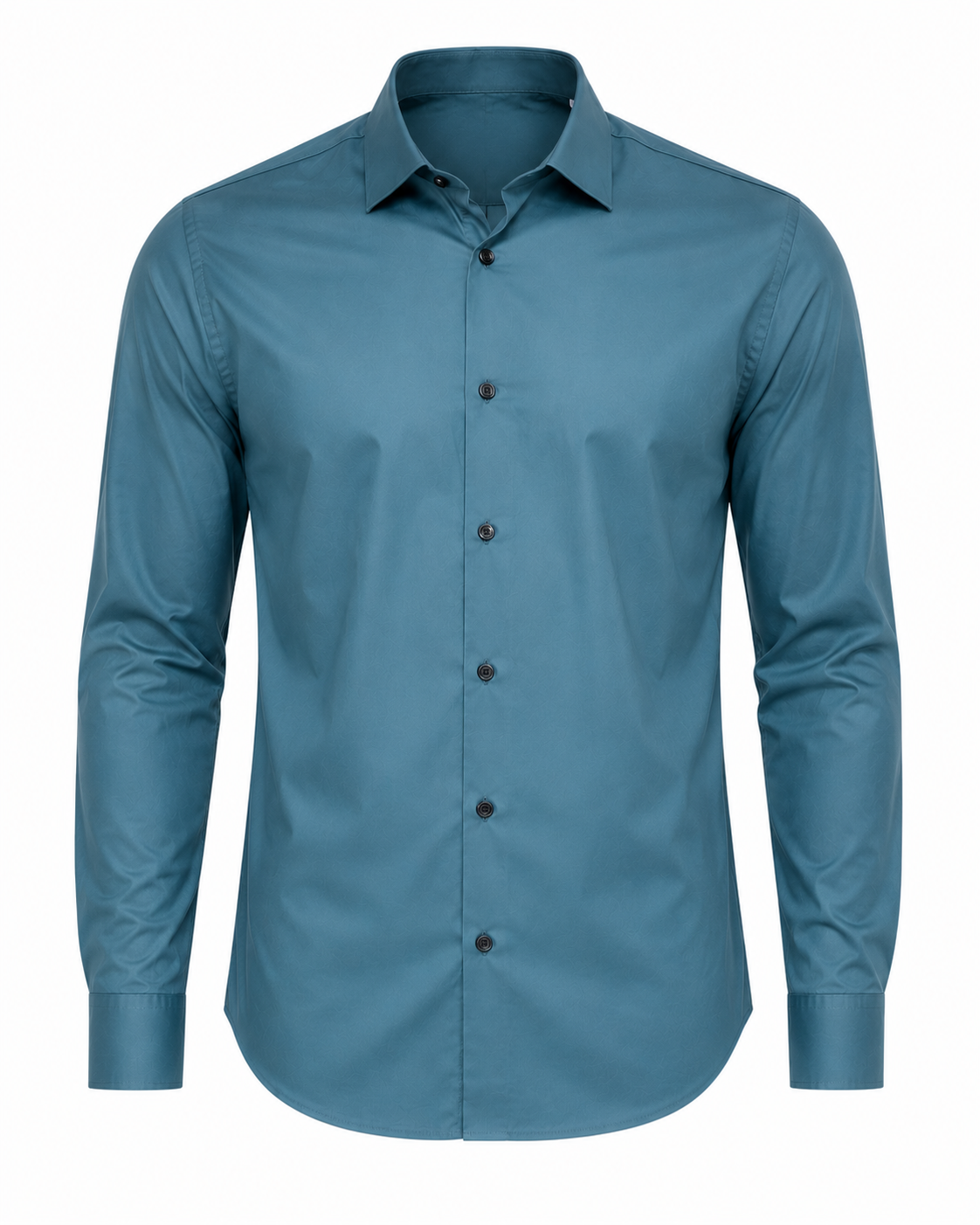 Men's Slim-Fit Satin Lycra Stretchable Shirt in Teal