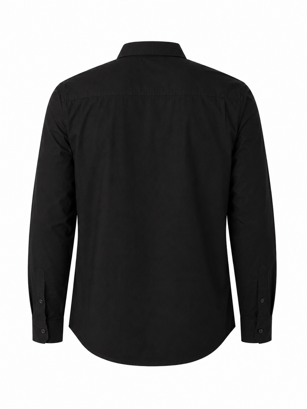 Minimalist Pitch Black Button-Down Shirt with Chest Pocket
