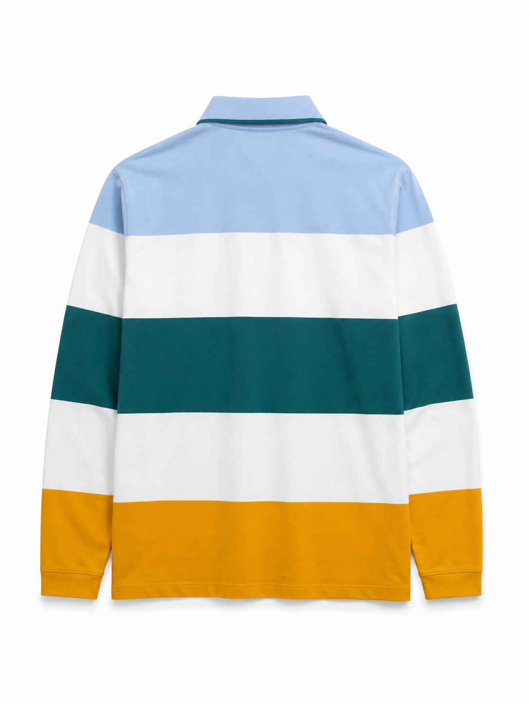 Retro Striped Cotton Full-Sleeve Rugby Polo