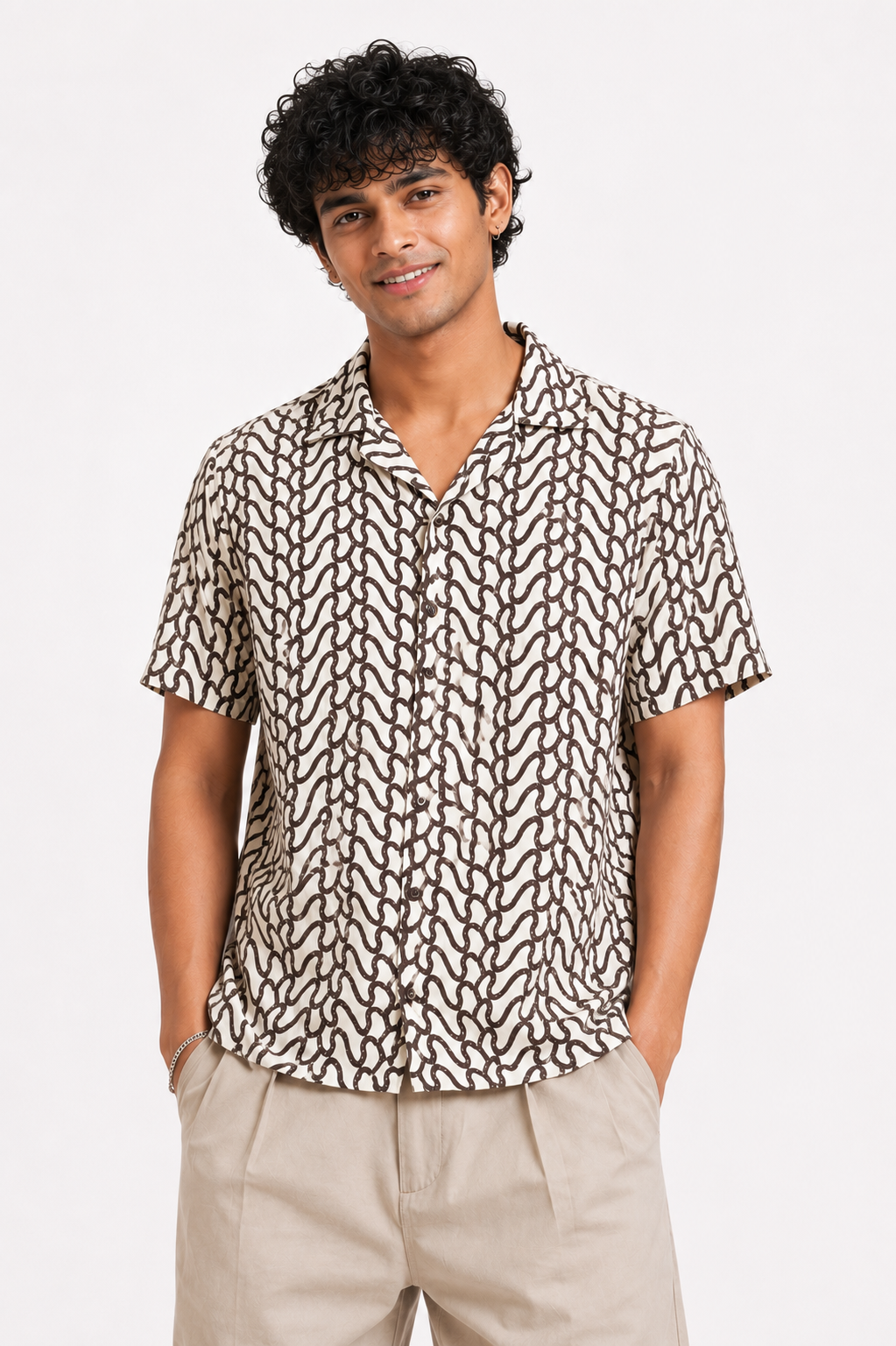Men’s Printed Short-Sleeve Beach & Vacation Shirt