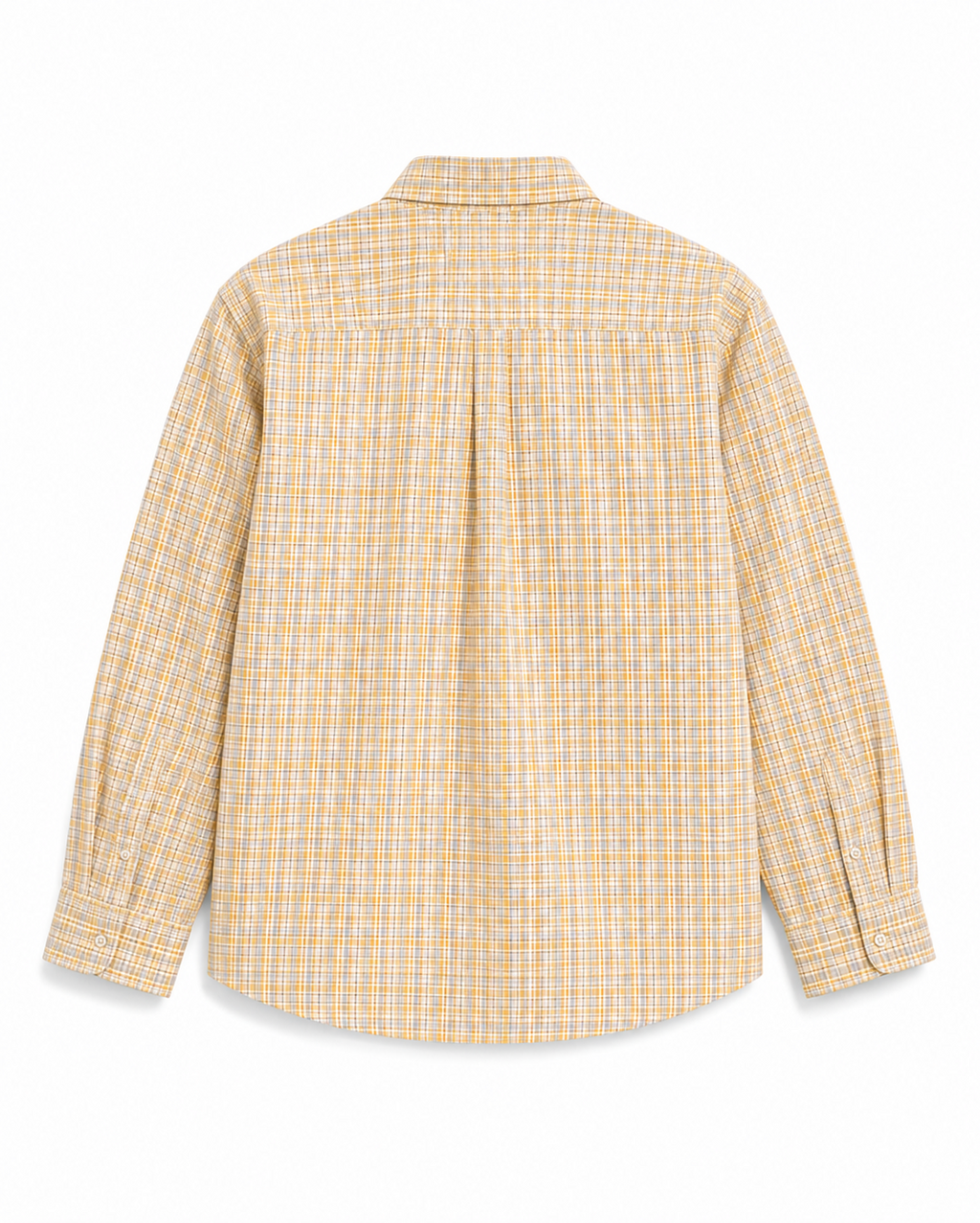 Men’s Classic Beige & Yellow Checked Casual Shirt