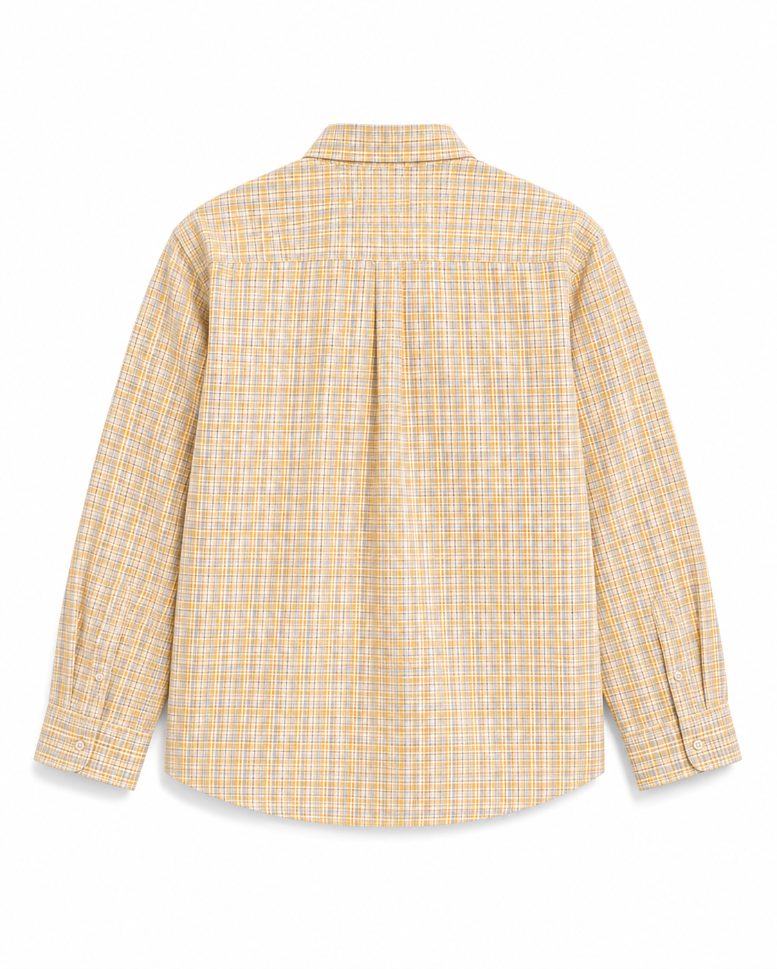 Men’s Classic Beige & Yellow Checked Casual Shirt