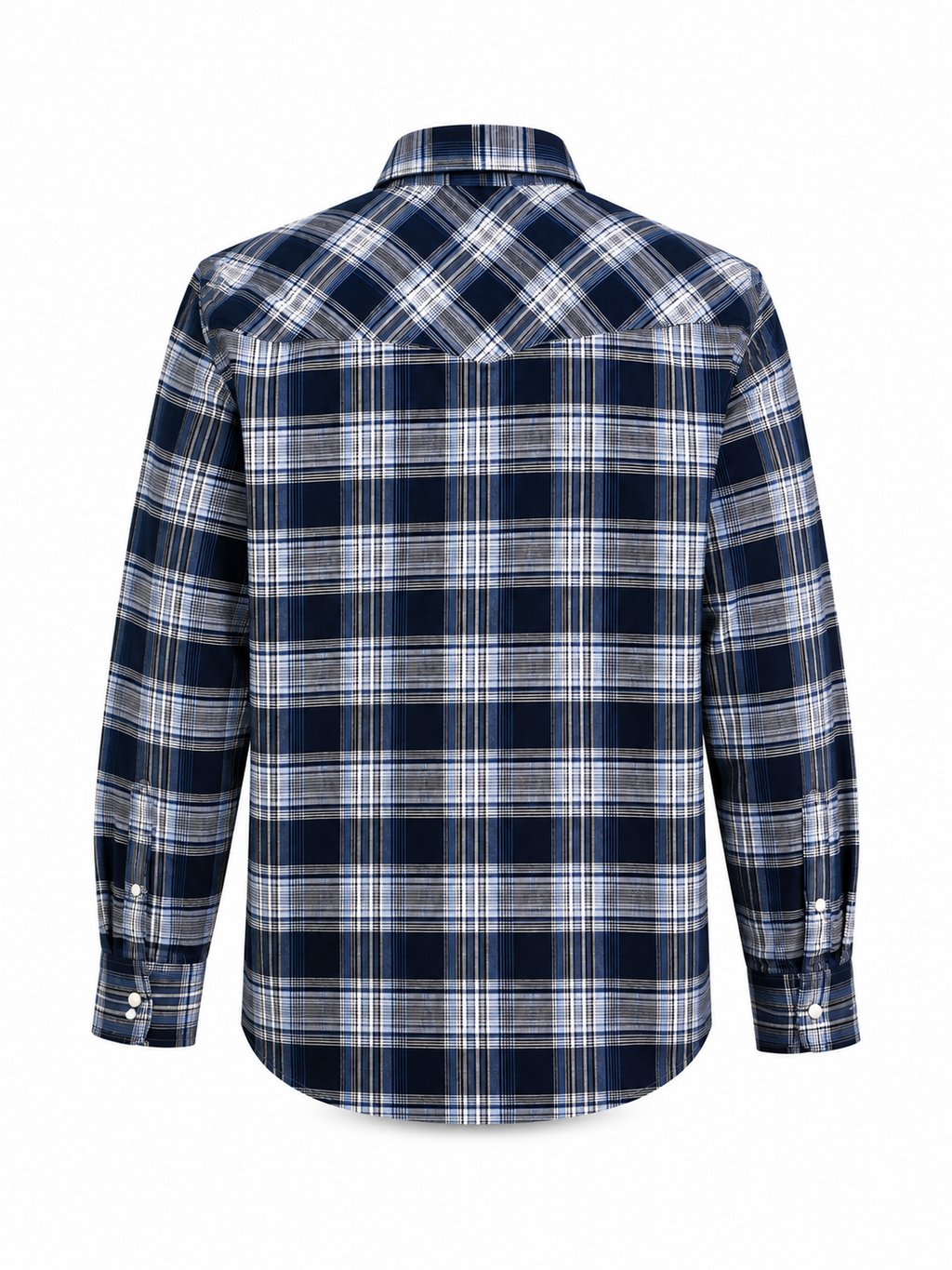 Navy Western Plaid Flannel Shirt