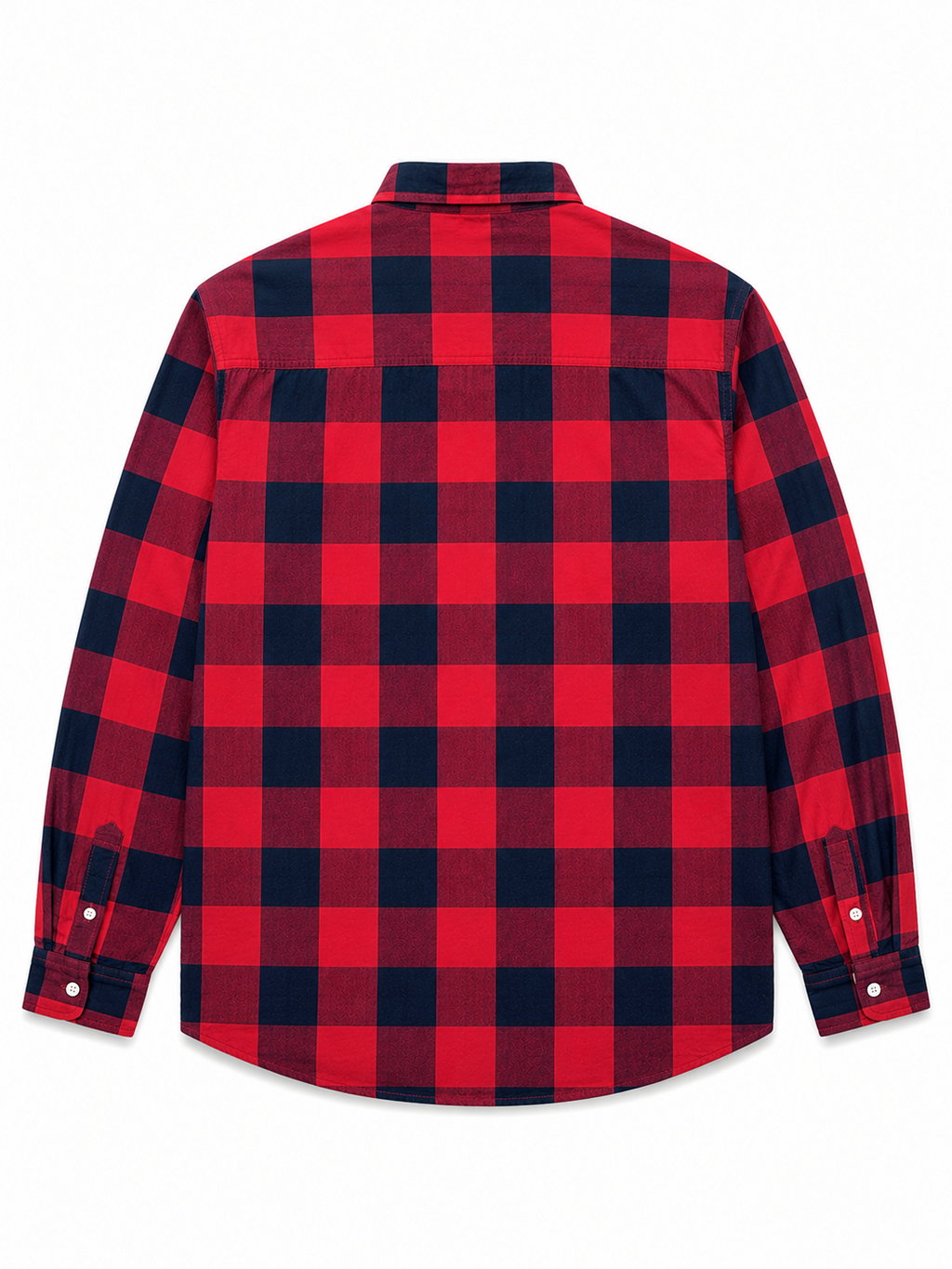 Red & Navy Buffalo Check Flannel Shirt