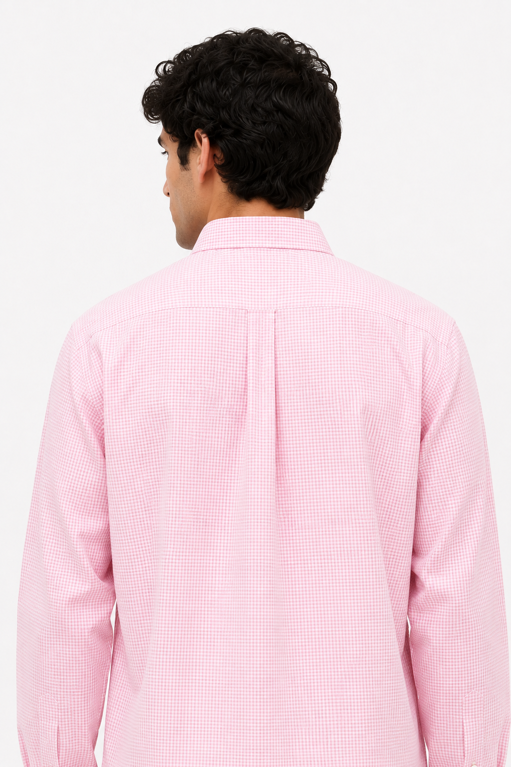 Men’s Classic Light Pink Checked Cotton Shirt