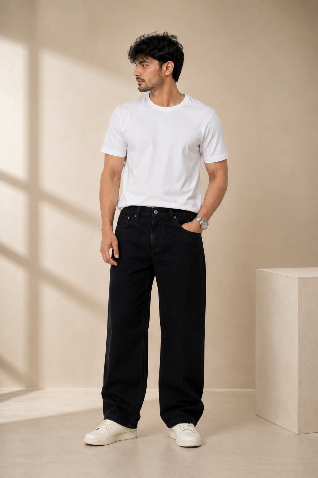 Men's Casual Slouchy Straight-Leg Stretchable Denim