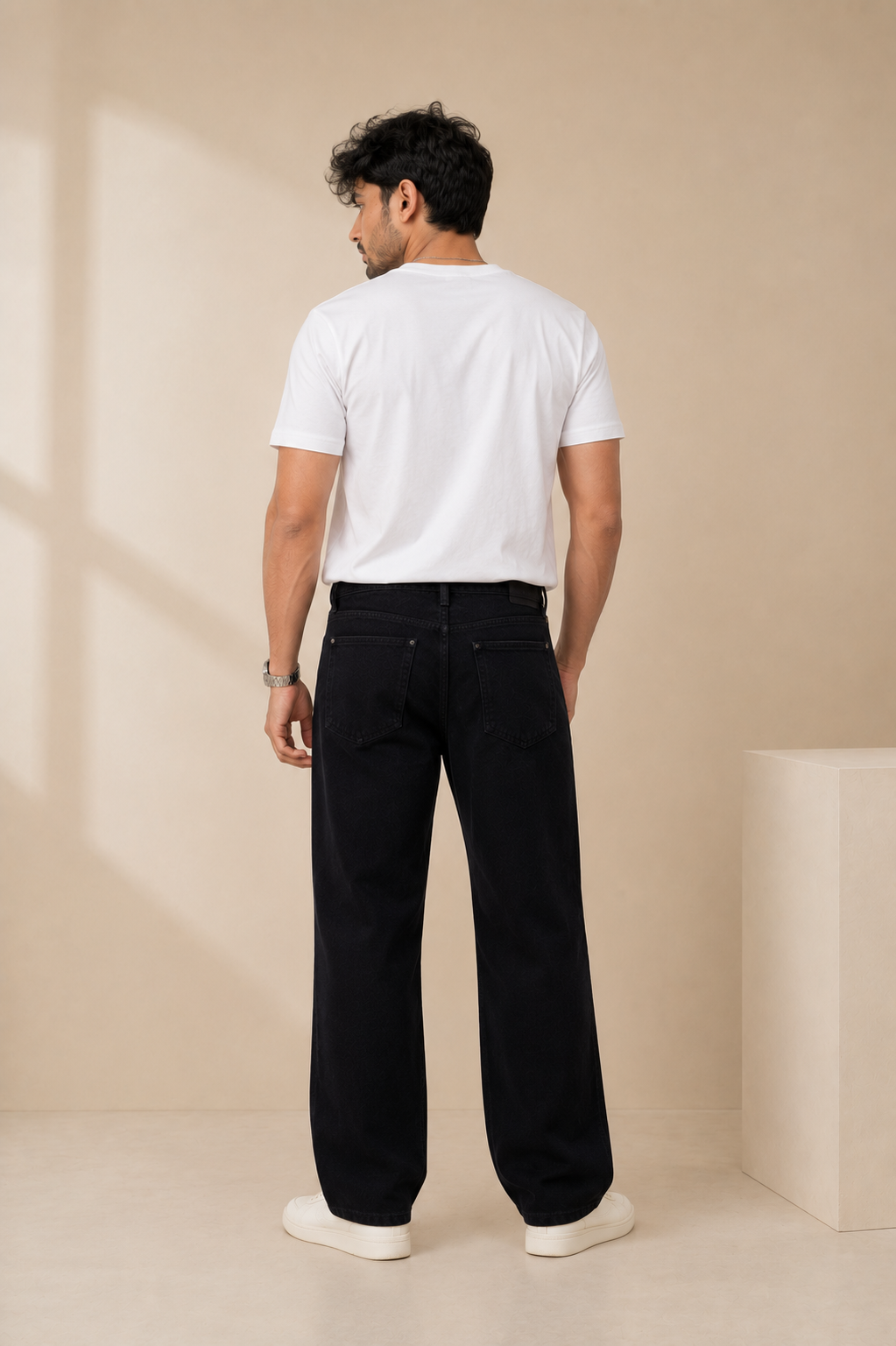 Men's Casual Slouchy Straight-Leg Stretchable Denim