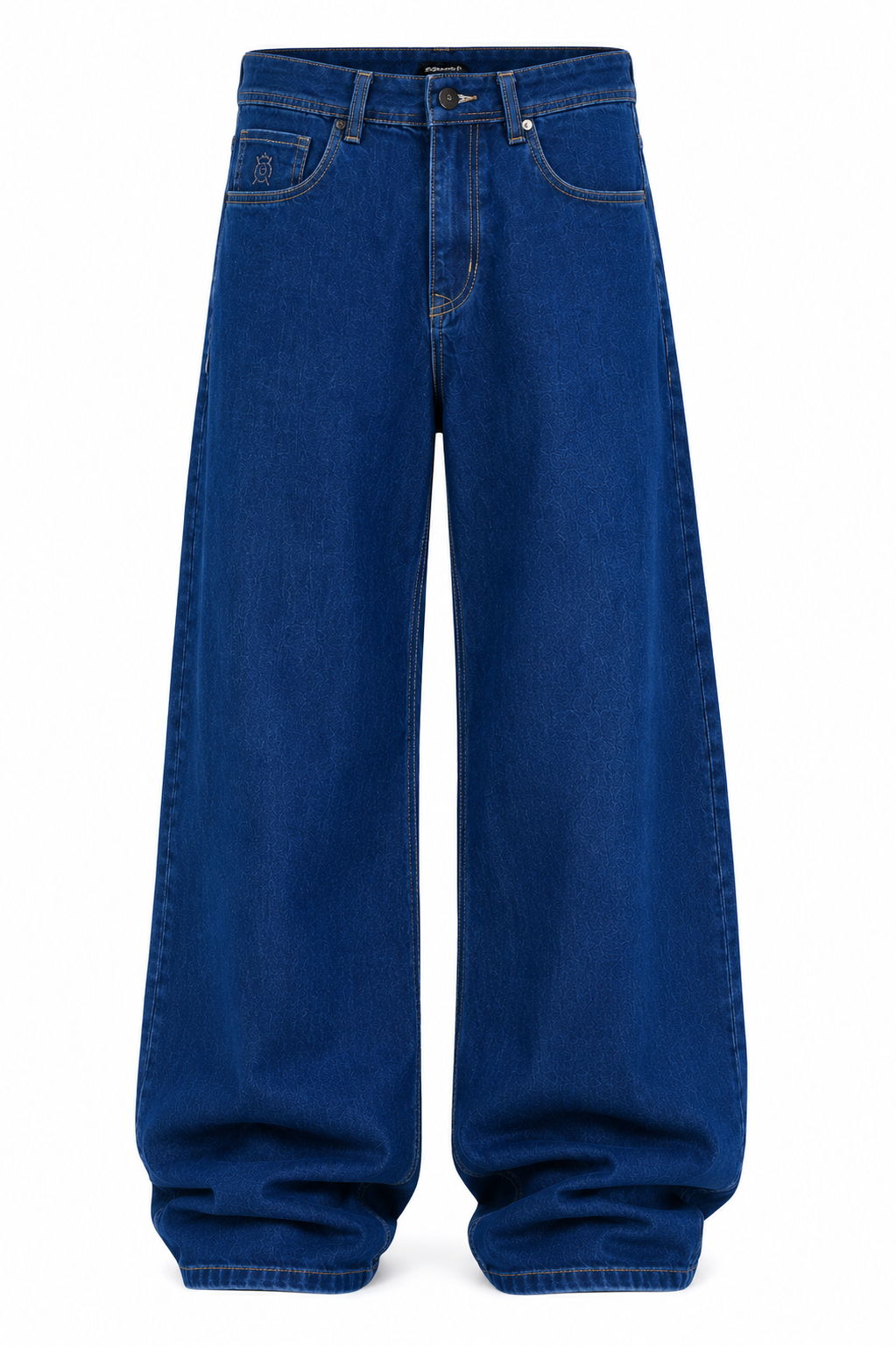 Men's Stretchable Relaxed Straight-Fit Dark Blue Jeans