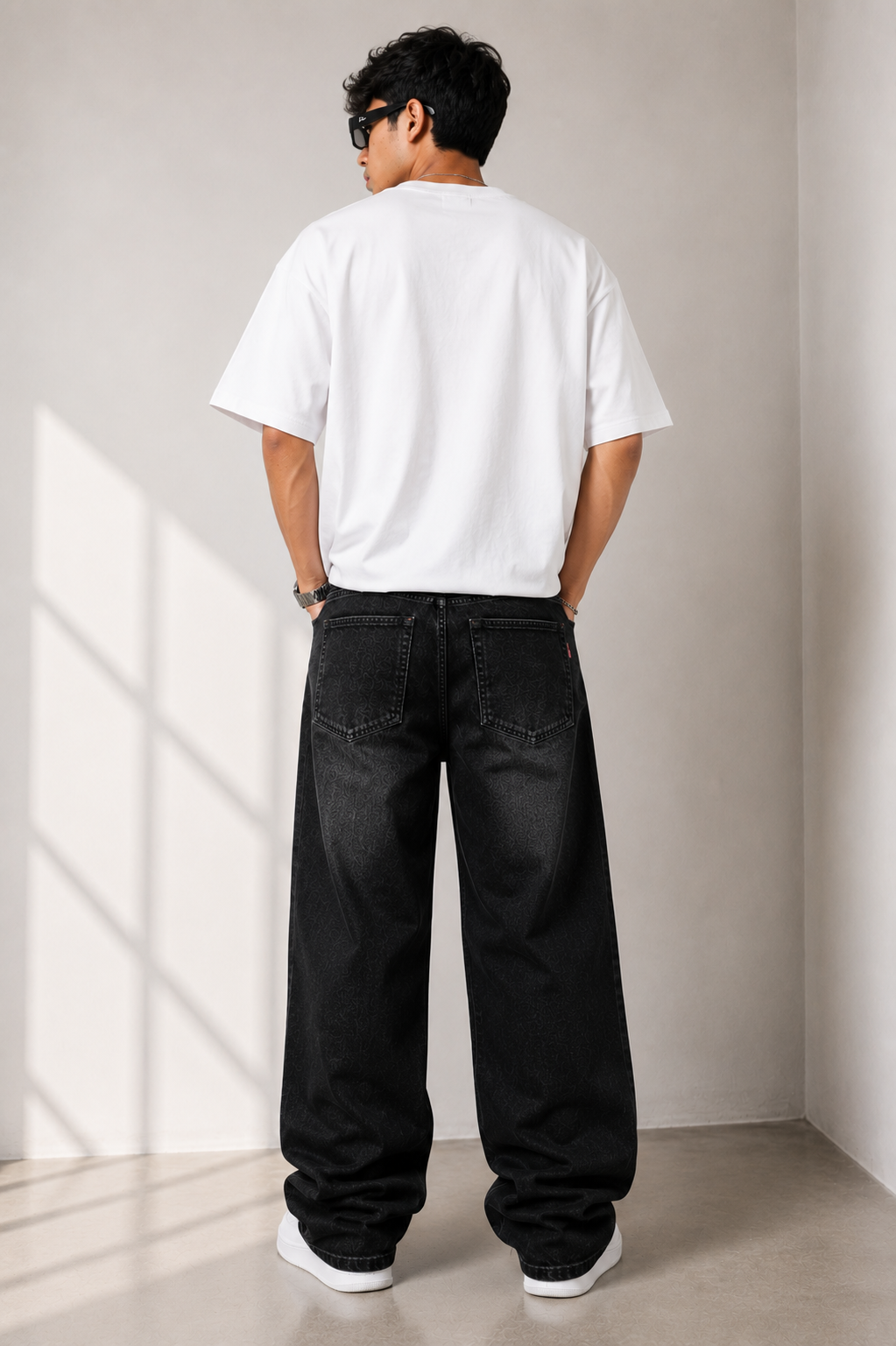 Streetwear Oversized Washed Black Baggy Jeans