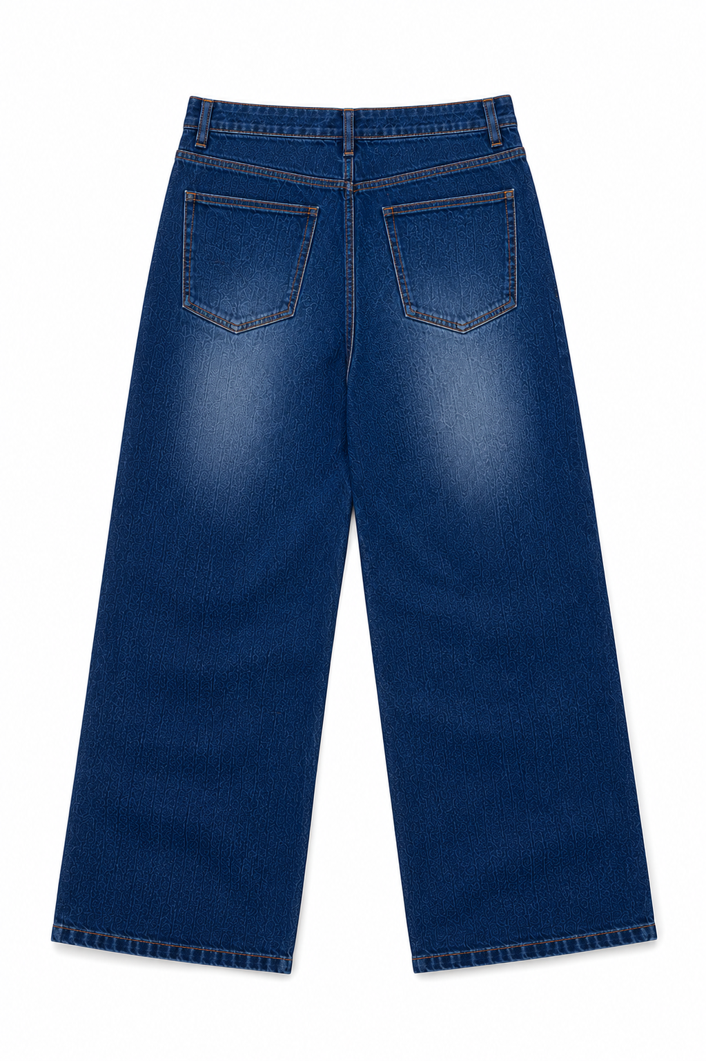 Streetwear Baggy Straight-Leg Jeans with Laser Print
