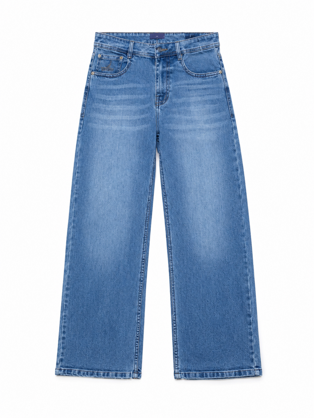 Men’s Light Blue Loose Straight-Fit Denim Jeans