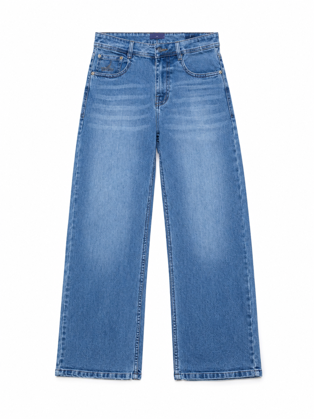 Men’s Light Blue Loose Straight-Fit Denim Jeans