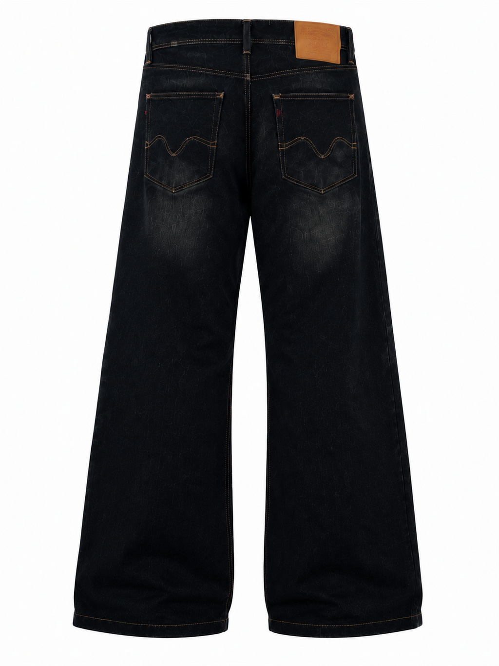 Dark Wash Wide Bootcut Denim Jeans for Men