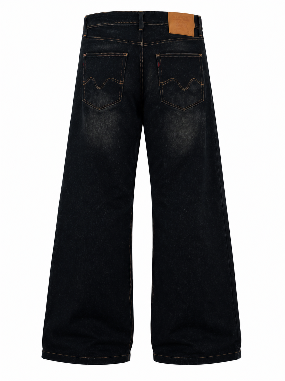 Dark Wash Wide Bootcut Denim Jeans for Men