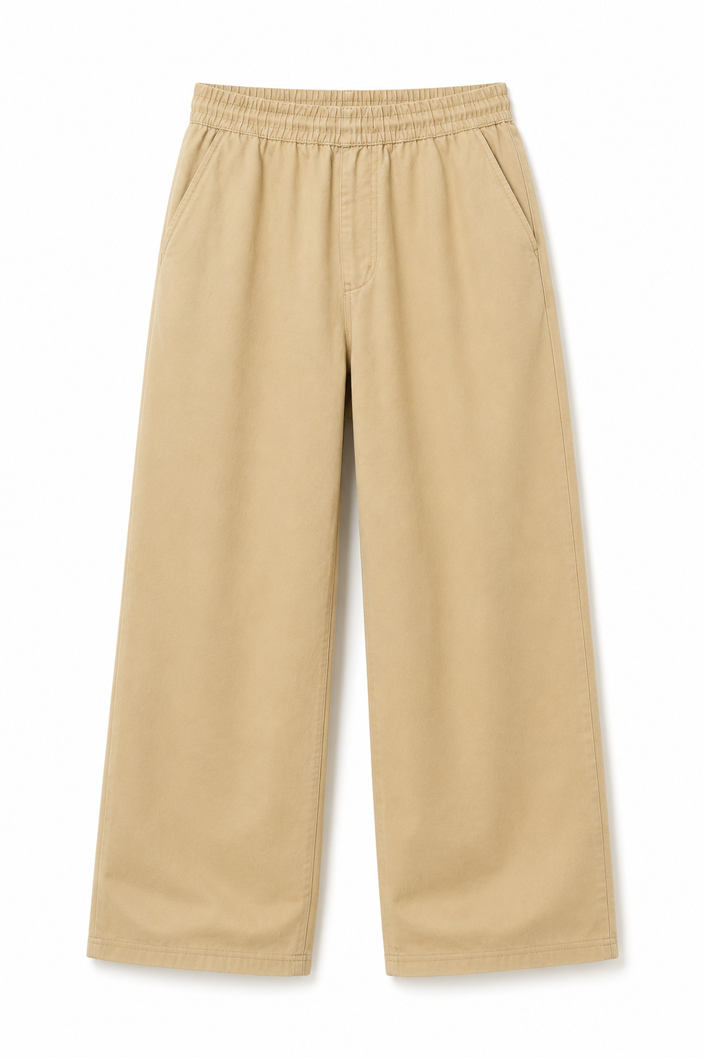 Men’s Wide-Leg Stretch Cotton Lounge Lower – Beige