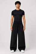 Wide-Leg Utility Lounge Pants – Jet Black