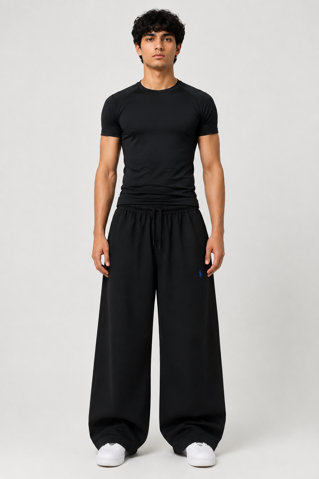 Wide-Leg Utility Lounge Pants – Jet Black
