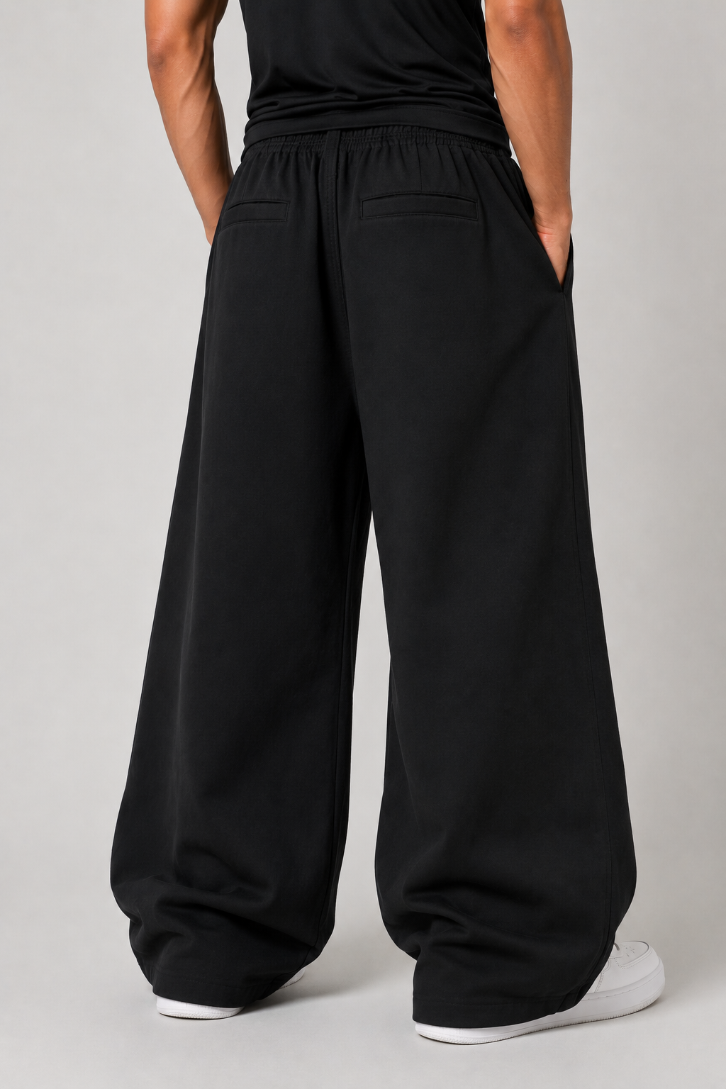 Wide-Leg Utility Lounge Pants – Jet Black